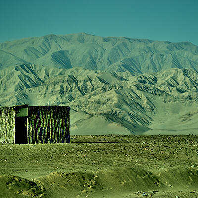 Hütte an der Panamericana in der Provinz Nazca, Peru